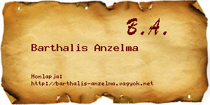Barthalis Anzelma névjegykártya